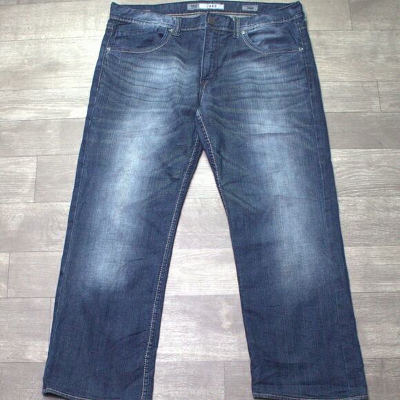 BKE Jake 36R Distressed Whiskered Denim Med Wash Jeans 36 - Picture 2 of 6
